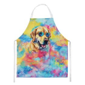 Yellow Labrador Hippie Dawg Apron Cooking Kitchen Server Baking Crafts Gardening for Adult Women Men, Unisex, Large, Multicolor