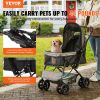 VEVOR Pet Stroller, 4 Wheels Dog Stroller Rotate with Brakes, 44lbs Weight Capacity, Puppy Stroller with Reversible Handlebar