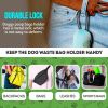 Dog Poop Bag Dispenser with 4 Rolls of 15 Bags in Each. 60 bags Green Dog Poop Bag Holder with Flashlight for Leash. Dog Bag Dispenser with Carabiner