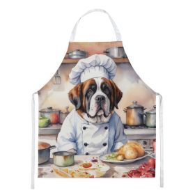 Saint Bernard The Chef Apron Cooking Kitchen Server Baking Crafts Gardening for Adult Women Men, Unisex, Large, Multicolor