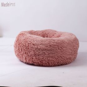 Plush pet nest (Option: Leather Pink-50cm)