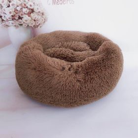 Plush pet nest (Option: Coffee-40cm)