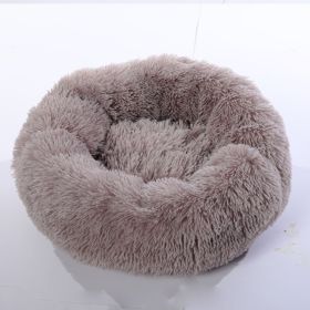 Plush pet nest (Option: Beige brown-120cm)