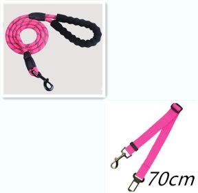 Reflective Dog Leash Nylon Pet Dog Leash Rope For Small Medium Large Dogs Walking Training Pet Suppiles (Option: Pink set)